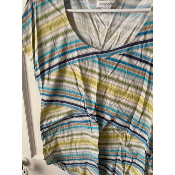 Liz Claiborne women’s size, large yellow and blue blouse - Picture 3 of 7